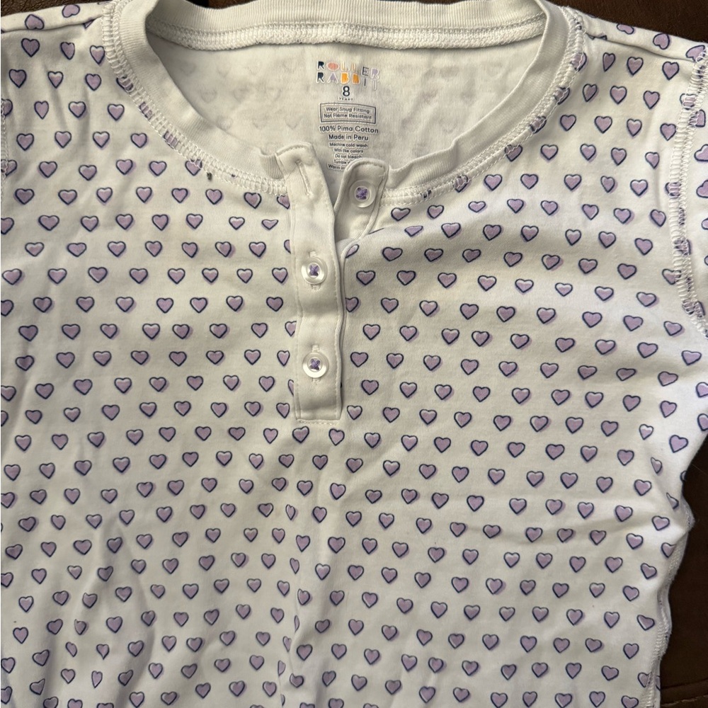 Roller Rabbit Purple Heart Pajamas - Size 8